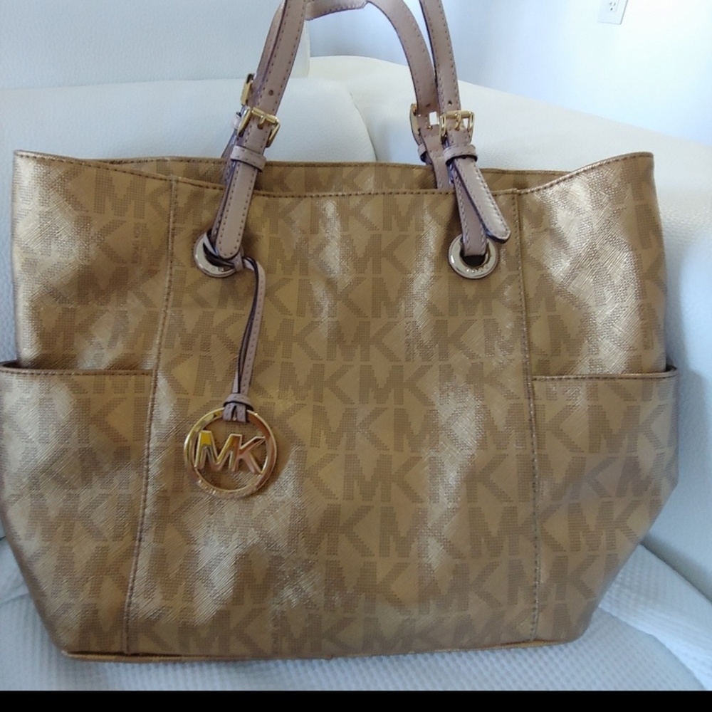 MK bag and earrings.